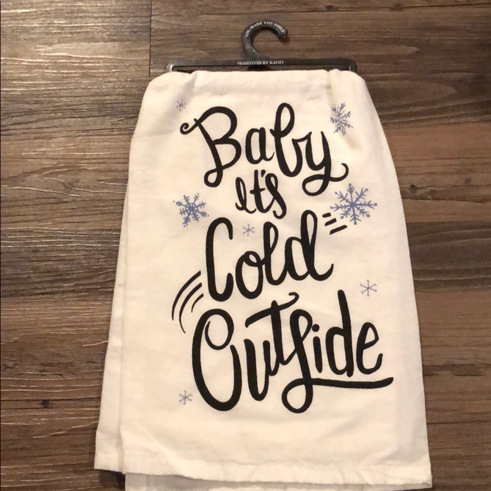 Primitives Hand Towel: Baby Its Cold Outside
